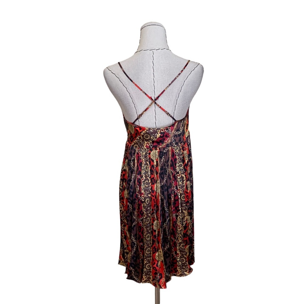 Vintage Y2K Baby Phat Baby Doll Slip Dress Gold Chain Leopard Print Hip Hop Med - Picture 5 of 10
